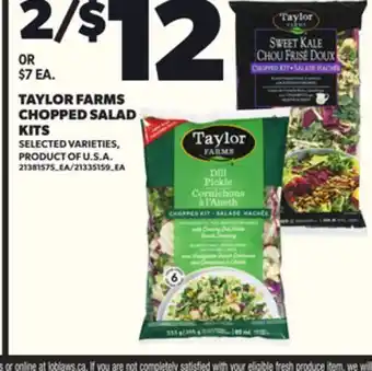 Loblaws TAYLOR FARMS CHOPPED SALAD KITS offer
