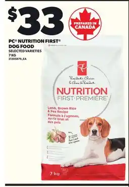 Loblaws PC NUTRITION FIRST DOG FOOD 7 KG offer