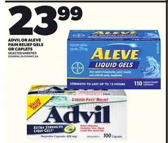 Loblaws ADVIL OR ALEVE PAIN RELIEF GELS OR CAPLETS offer