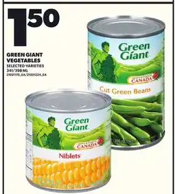 Loblaws GREEN GIANT VEGETABLES, 341/398 ML offer