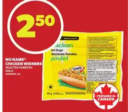 Loblaws NO NAME CHICKEN WIENERS, 450 G offer