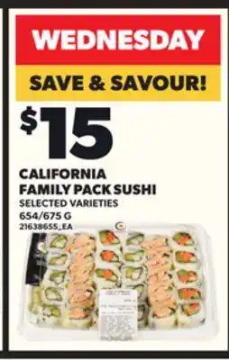 Loblaws CALIFORNIA FAMILY PACK SUSHI, 654/675G offer