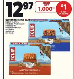 Loblaws CLIF BAR ENERGY BARS 10'S 680G offer