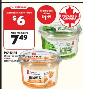 Loblaws PC DIPS 454G offer