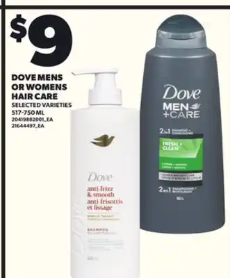Loblaws DOVE MENS OR WOMENS HAIR CARE, 517-750 ML offer