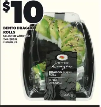 Loblaws BENTO DRAGON ROLLS 244-288G offer