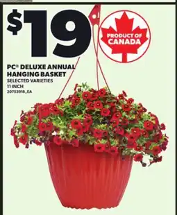 Loblaws PC DELUXE ANNUAL HANGING BASKET, 11INCH offer