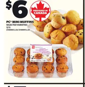 Loblaws PC MINI MUFFINS, 12'S offer