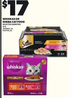 Loblaws WHISKAS OR SHEBA CAT FOOD 12'S offer
