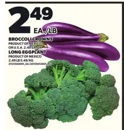 Loblaws BROCCOLI CROWNS OR LONG EGGPLANT offer
