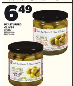 Loblaws PC STUFFED OLIVES, 375ML offer