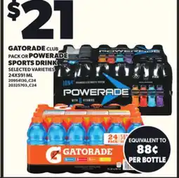 Loblaws GATORADE CLUB PACK OR POWERADE SPORTS DRINK 24X591ML offer