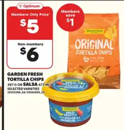 Loblaws GARDEN FRESH TORTILLA CHIPS, 397G OR SALSA offer