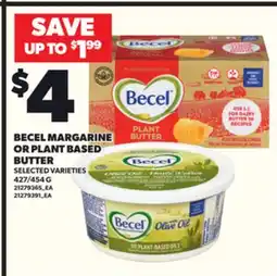 Loblaws BECEL MARGARINE OR PLANT BASED BUTTER, 427/454G offer