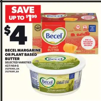 Loblaws BECEL MARGARINE OR PLANT BASED BUTTER, 427/454G offer