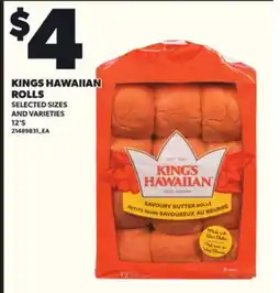 Loblaws KINGS HAWAIIAN ROLLS, 12'S offer