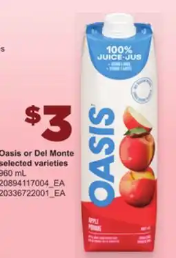 Loblaws OASIS OR DEL MONTE, 960 ML offer