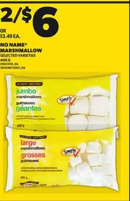 Loblaws NO NAME MARSHMALLOW, 400G offer