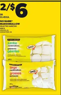 Loblaws NO NAME MARSHMALLOW, 400G offer