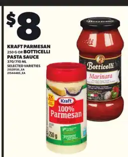 Loblaws KRAFT PARMESAN 250G OR BOTTICELLI PASTA SAUCE 370/710ML offer