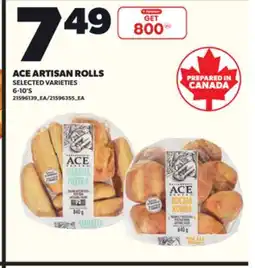 Loblaws ACE ARTISAN ROLLS, 6-10'S offer