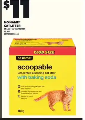 Loblaws NO NAME CAT LITTER 18KG offer