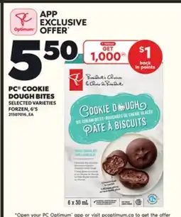 Loblaws PC COOKIE DOUGH BITES FORZEN, 6'S offer