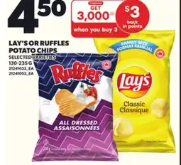 Loblaws LAY'S OR RUFFLES POTATO CHIPS, 130-235G offer