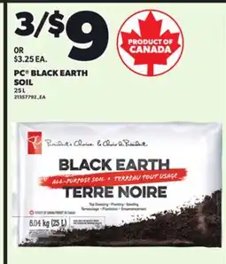 Loblaws PC BLACK EARTH SOIL 25L offer