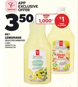 Loblaws PC LEMONADE, 1.54L offer
