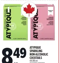 Metro ATYPIQUE SPARKLING NON-ALCOHOLIC COCKTAILS offer
