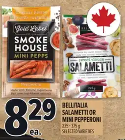 Metro BELLITALIA SALAMETTI OR MINI PEPPERONI offer