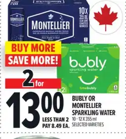 Metro BUBLY OR MONTELLIER SPARKLING WATER offer