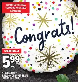 Metro STANDARD 18 BALLOON OR SUPER SHAPE JUMBO BALLOON offer