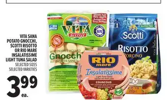 Metro VITA SANA POTATO GNOCCHI, SCOTTI RISOTTO OR RIO MARE INSALATISSIME LIGHT TUNA SALAD offer