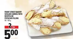 Metro FRONT STREET BAKERY SICILANI CANNOLI WITH RICOTTA OR PISTACHIO FILLING offer