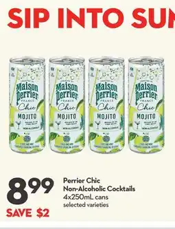 Longo's Perrier Chic Non-Alcoholic Cocktails offer