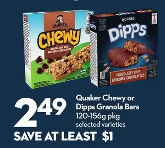 Longo's Quaker Chewy or Dipps Granola Bars offer