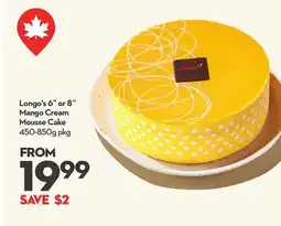 Longo's Longo's 6˝ or 8˝ Mango Cream Mousse Cake offer