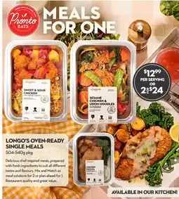 Longo's Longo's OVEN-READY Single Meals offer