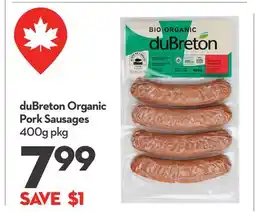 Longo's duBreton Organic Pork Sausages offer