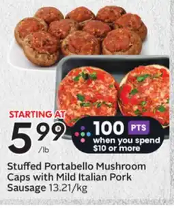 Sobeys Stuffed Portabello Mushroom Caps with Mild Italian Pork Sausage offer