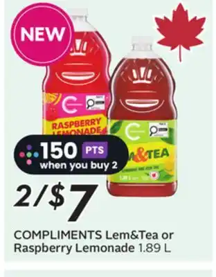 Sobeys COMPLIMENTS Lem & Tea or Raspberry Lemonade offer