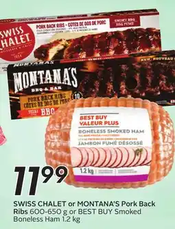 Sobeys SWISS CHALET or MONTANA'S Pork Back Ribs offer