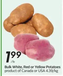 Sobeys Bulk White, Red or Yellow Potatoes offer