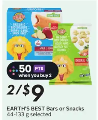 Sobeys EARTH'S BEST Bars or Snacks offer