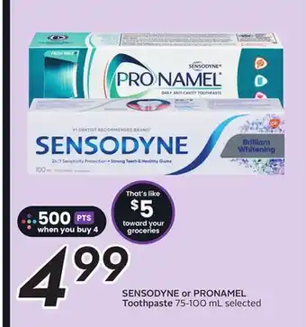 Sobeys SENSODYNE or PRONAMEL Toothpaste offer