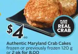 Sobeys Authentic Maryland Crab Cakes offer