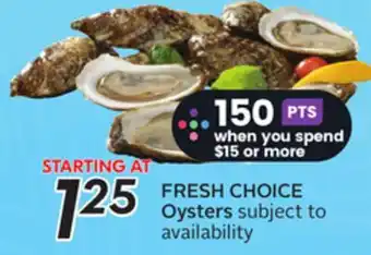 Sobeys FRESH CHOICE Oysters offer