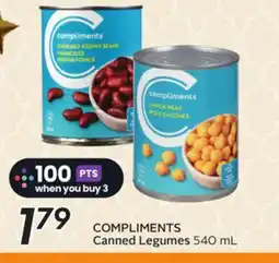Sobeys COMPLIMENTS Canned Legumes offer